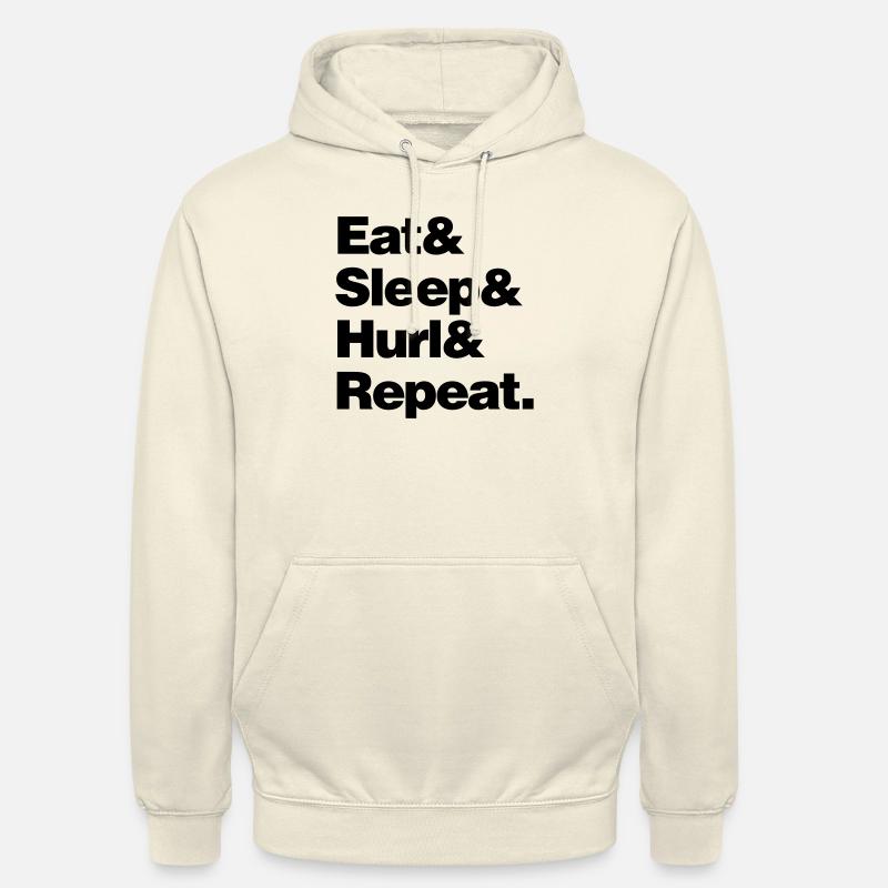 eat sleep hurl and repeat - Unisex Hoodie - vanilla