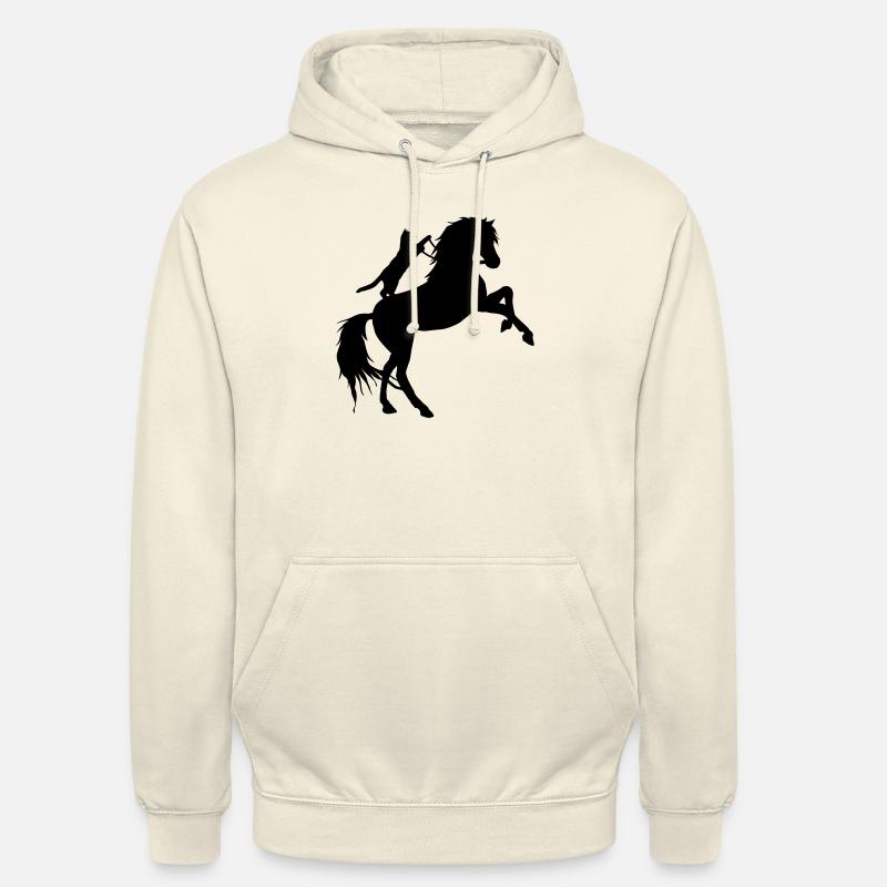 Chat monte à cheval - Sweat-shirt à capuche unisexe - vanille