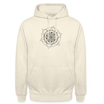 Mandala star line black - Unisex Hoodie - vanilla - Front - Alina (178cm) & Michal (187cm)