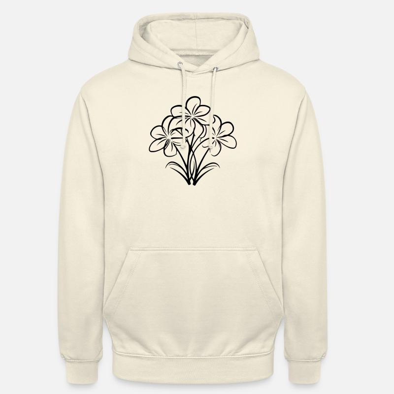 Fleur dessinée à la main - Sweat-shirt à capuche unisexe - vanille