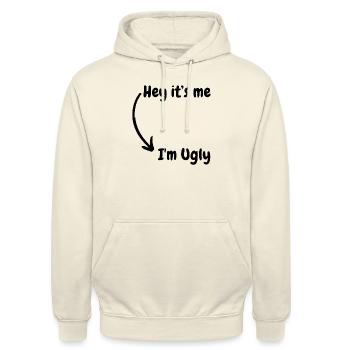 Ich bin hässlich - Unisex Hoodie - Vanille-Milchshake - Vorne - Alina (178cm) & Michal (187cm)