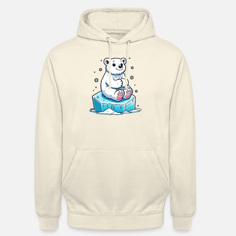 Ours blanc - Sweat-shirt à capuche unisexe - vanille