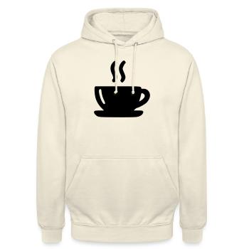 Kaffeebecher - Unisex Hoodie - Vanille-Milchshake - Vorne - Alina (178cm) & Michal (187cm)