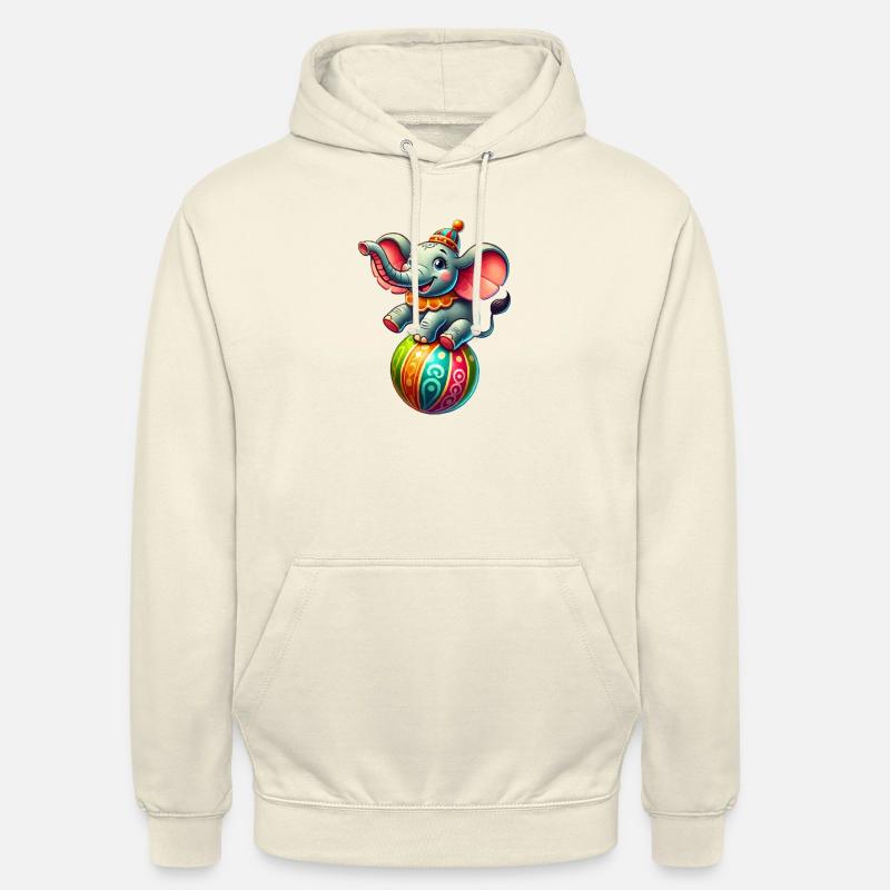 Elefant-cirkus - Hættetrøje unisex - vaniljemilkshake