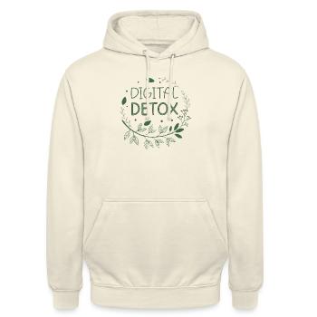 Digital Detox Botanische Natur Achtsamkeit Design - Unisex Hoodie - Vanille-Milchshake - Vorne - Alina (178cm) & Michal (187cm)