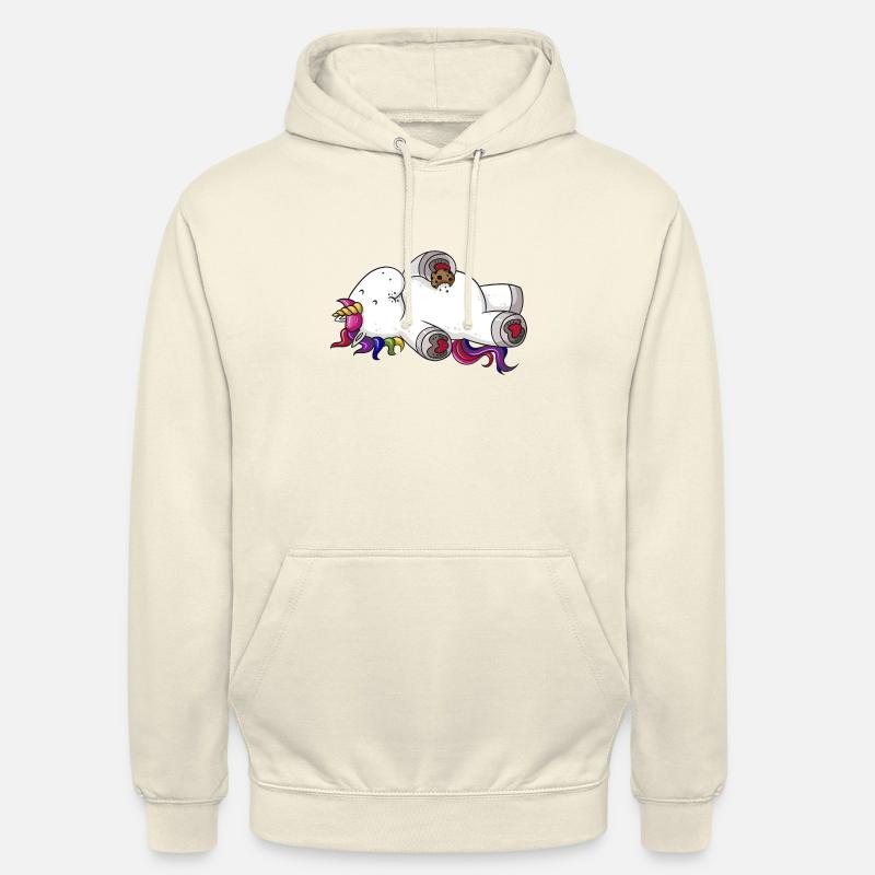 Mampfendes Comic Einhorn Regenbogen - Unisex Hoodie - Vanille-Milchshake