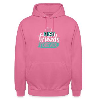 Meilleurs amis pour toujours, meilleurs copains pour toujours - Sweat-shirt à capuche unisexe - rose - Devant - Alina (178cm) & Michal (187cm)