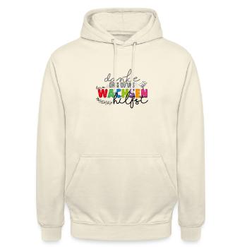 Danke fürs Wachsen - Unisex Hoodie - Vanille-Milchshake - Vorne - Alina (178cm) & Michal (187cm)