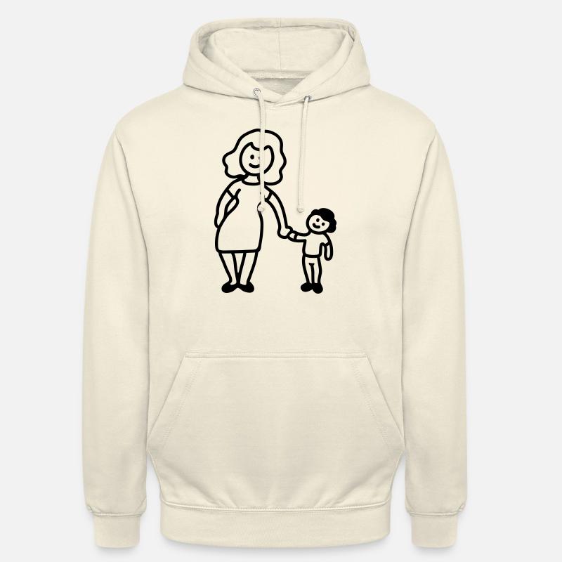 Mutter / Oma + Kind - Line - Unisex Hoodie - Vanille-Milchshake