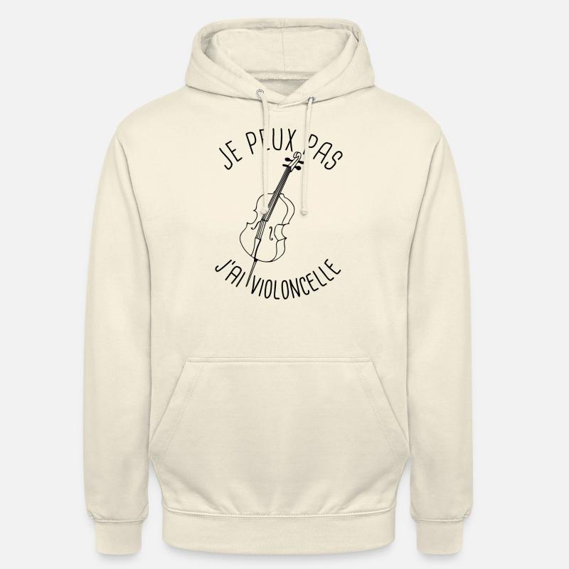 Je peux pas violoncelle - Sweat-shirt à capuche unisexe - vanille