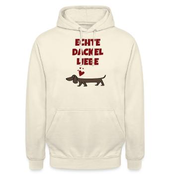 Echte Dackelliebe - Unisex Hoodie - Vanille-Milchshake - Vorne - Alina (178cm) & Michal (187cm)