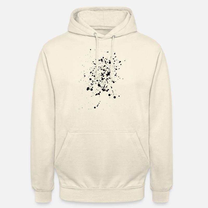 Schwarze Kleckse oder Farbspritzer Unisex Hoodie