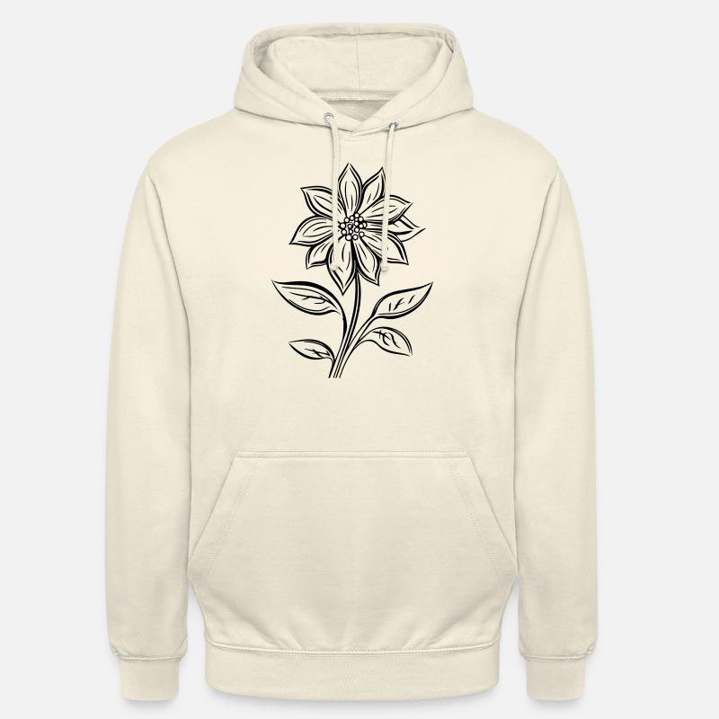 Fleur dessinée à la main - Sweat-shirt à capuche unisexe - vanille