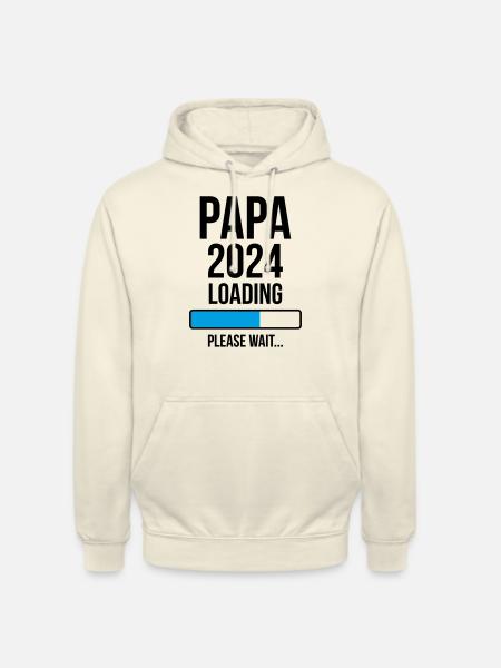 Papa 2024 Loading Please wait... - Sweat-shirt à capuche unisexe - vanille