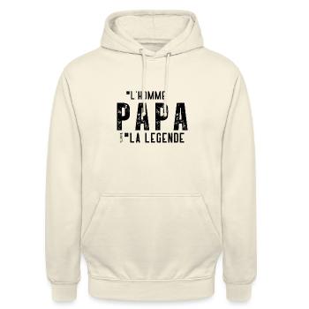 Cadeau Noël et naissance Papa - Sweat-shirt à capuche unisexe - vanille - Devant - Alina (178cm) & Michal (187cm)