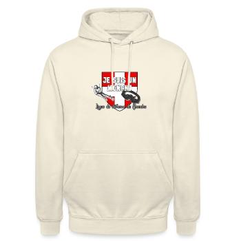 ligue defense monchu - Sweat-shirt à capuche unisexe - vanille - Devant - Alina (178cm) & Michal (187cm)