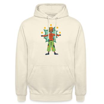 Zirkus Clown Klaun Artist Jonglieren Retro - Unisex Hoodie - Vanille-Milchshake - Vorne - Alina (178cm) & Michal (187cm)