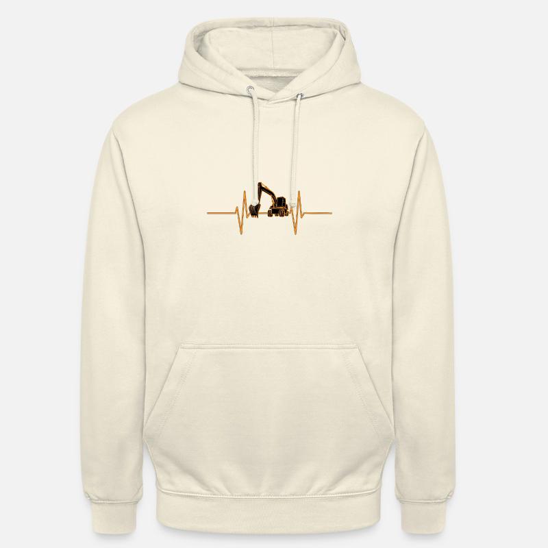Herzschlag mit Bagger - Unisex Hoodie - Vanille-Milchshake