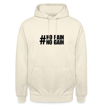 #NO PAIN / NO GAIN - Sweat-shirt à capuche unisexe - vanille - Devant - Alina (178cm) & Michal (187cm)