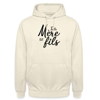 Telle mère tel fils - Sweat-shirt à capuche unisexe - vanille - Devant - Alina (178cm) & Michal (187cm)