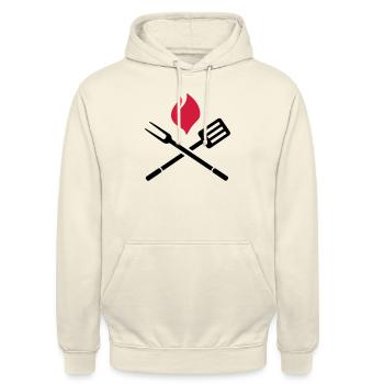 Griller - Sweat-shirt à capuche unisexe - vanille - Devant - Alina (178cm) & Michal (187cm)