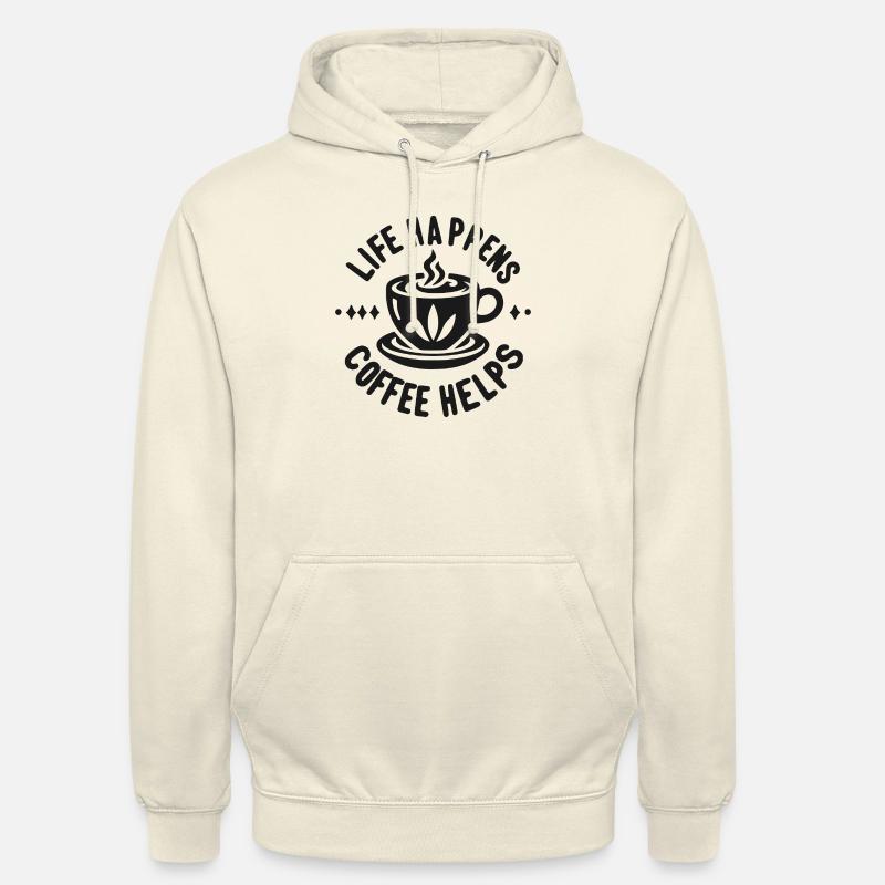 Life Happens Le café aide - Sweat-shirt à capuche unisexe - vanille