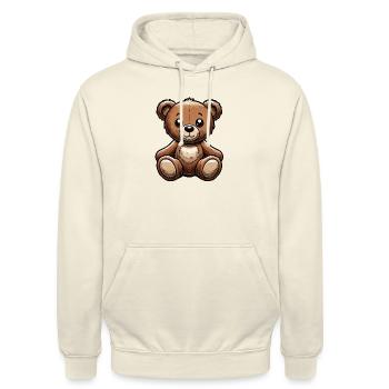 Teddybär - Unisex Hoodie - Vanille-Milchshake - Vorne - Alina (178cm) & Michal (187cm)