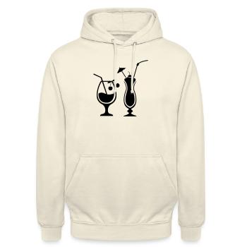 cocktails - Unisex Hoodie - Vanille-Milchshake - Vorne - Alina (178cm) & Michal (187cm)
