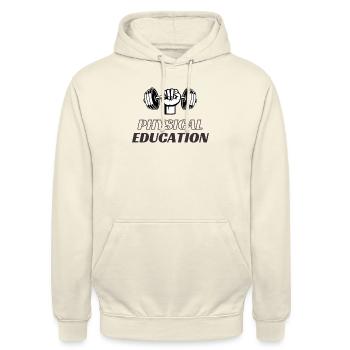 EPS physed sweat physical education sweat sport - Sweat-shirt à capuche unisexe - vanille - Devant - Alina (178cm) & Michal (187cm)