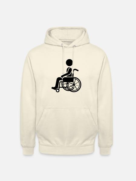 Man in wheelchair accessibility - Unisex Hoodie - vanilla