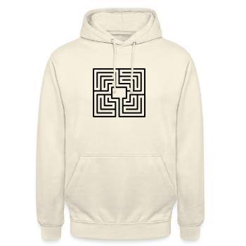 Klassisches Labyrinth - Unisex Hoodie - Vanille-Milchshake - Vorne - Alina (178cm) & Michal (187cm)