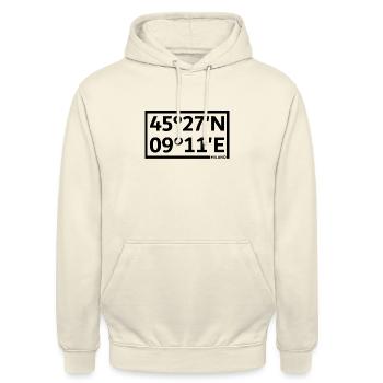 Milano Koordinaten - Unisex Hoodie - Vanille-Milchshake - Vorne - Alina (178cm) & Michal (187cm)