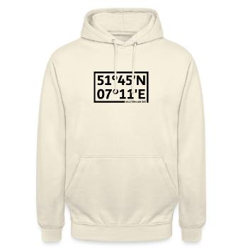 Haltern am See Koordinaten - Unisex Hoodie - Vanille-Milchshake - Vorne - Alina (178cm) & Michal (187cm)