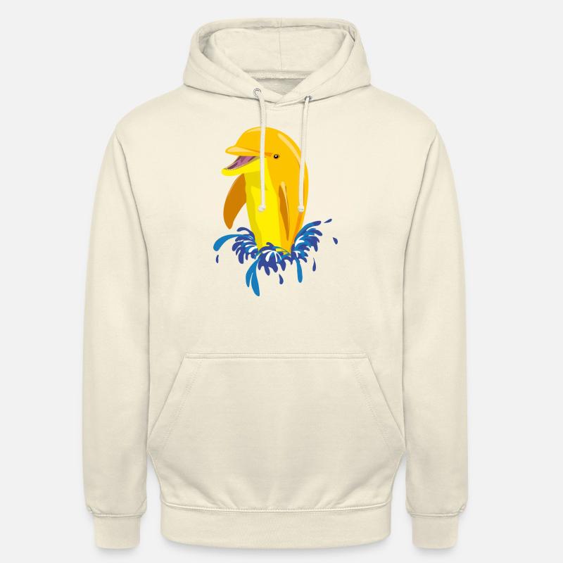 Éclaboussures de dauphin jaune - Sweat-shirt à capuche unisexe - vanille