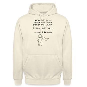 Ich bin ein Superheld! - Unisex Hoodie - Vanille-Milchshake - Vorne - Alina (178cm) & Michal (187cm)