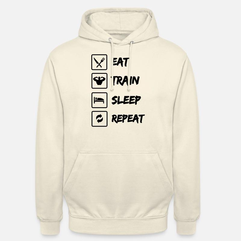 Manger Train Dormir Répéter - Sweat-shirt à capuche unisexe - vanille