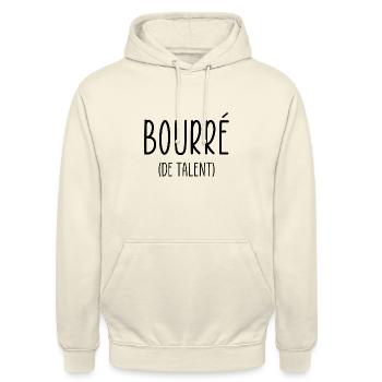 bourré de talent - Sweat-shirt à capuche unisexe - vanille - Devant - Alina (178cm) & Michal (187cm)