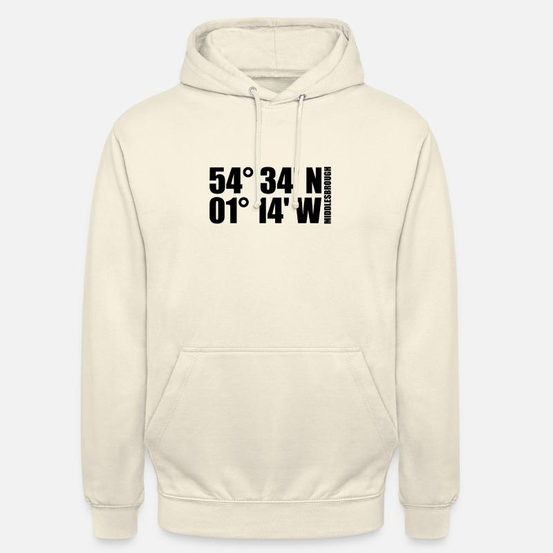 Coordonnées de Middlesbrough - Sweat-shirt à capuche unisexe - vanille