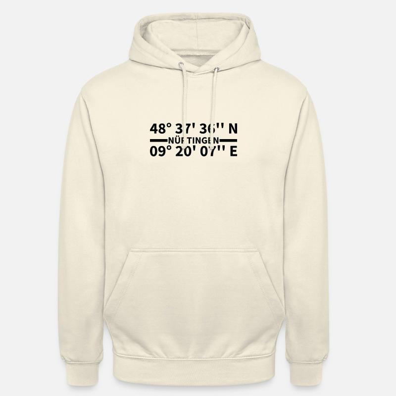 Coordonnées de Nürtingen - Sweat-shirt à capuche unisexe - vanille
