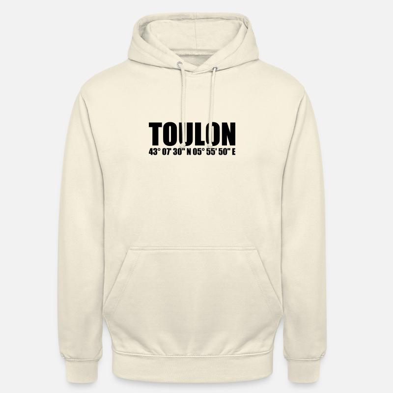 Coordonnées de Toulon - Sweat-shirt à capuche unisexe - vanille