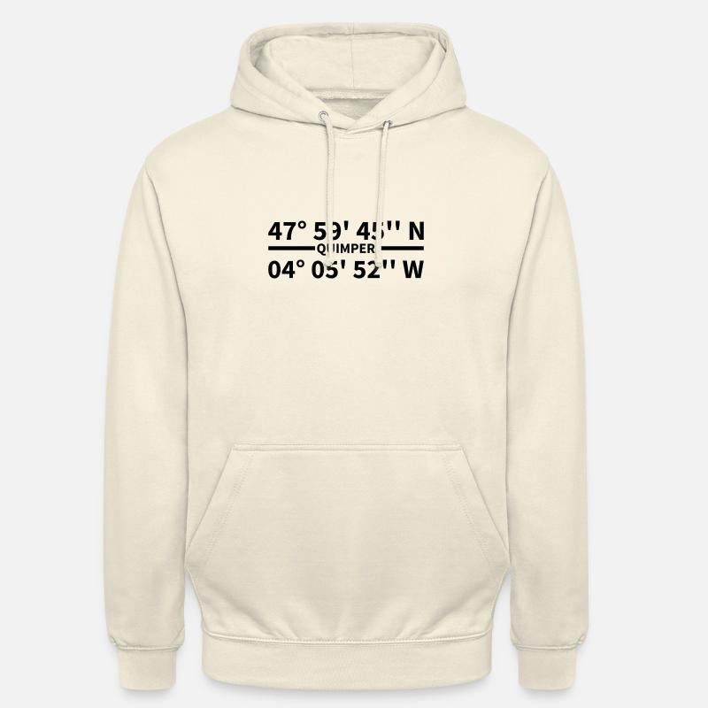 Coordonnées de Quimper - Sweat-shirt à capuche unisexe - vanille