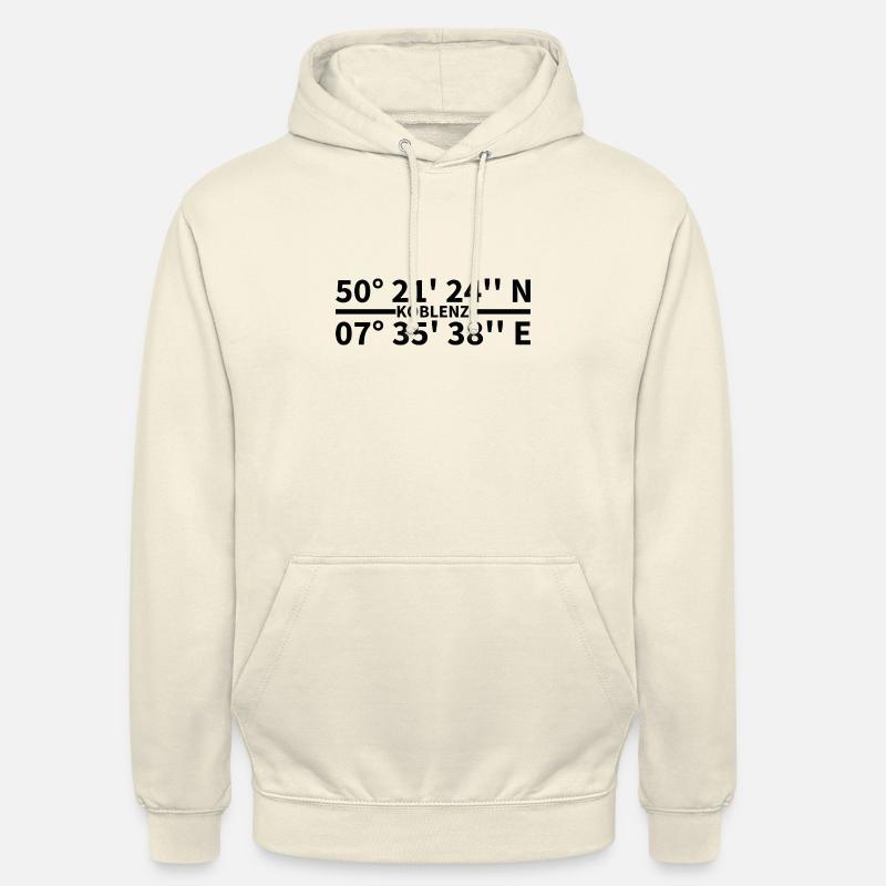 Coordonnées de Coblence - Sweat-shirt à capuche unisexe - vanille