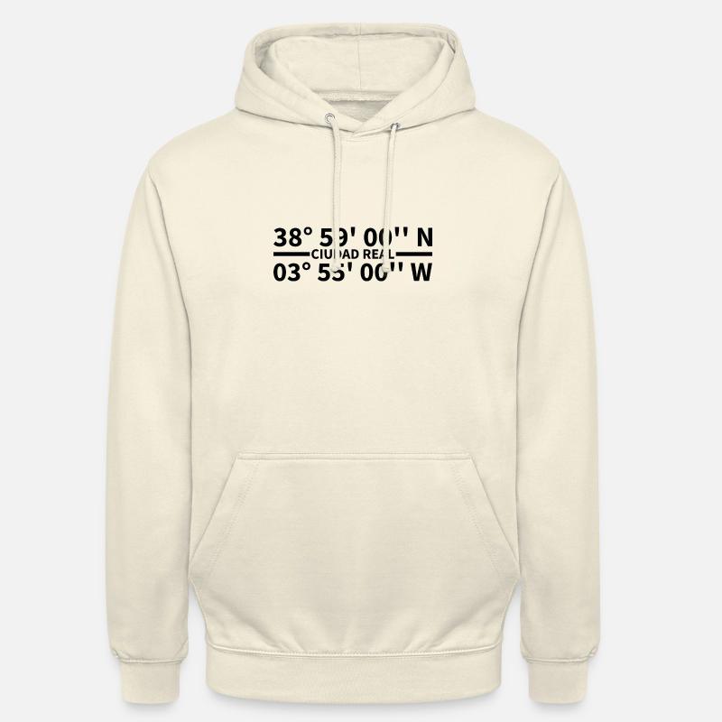 Coordonnées de Ciudad Real - Sweat-shirt à capuche unisexe - vanille