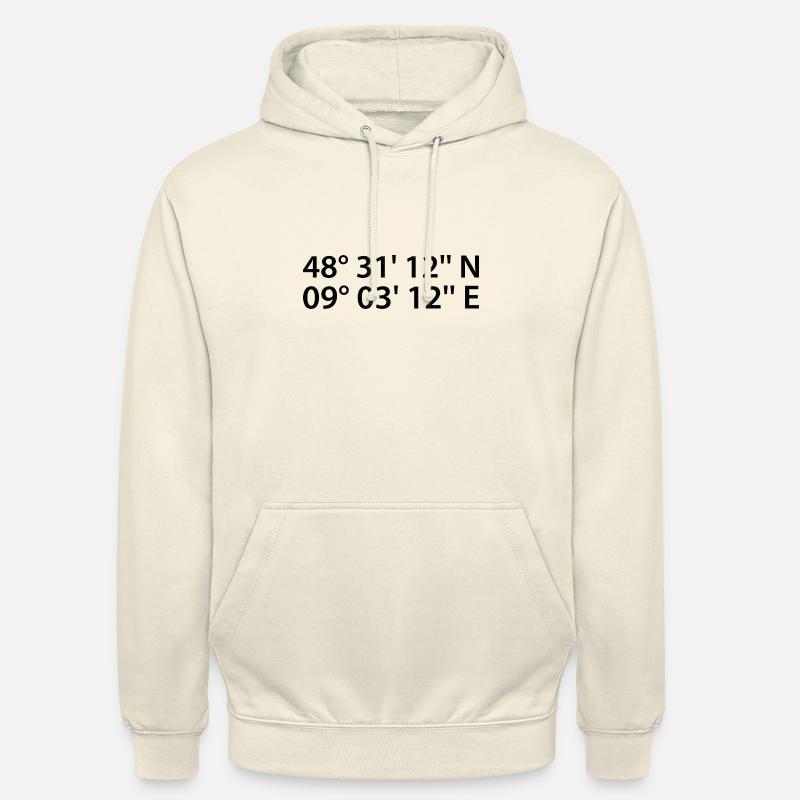 Coordonnées de Tübingen - Sweat-shirt à capuche unisexe - vanille