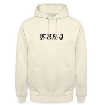 Poole Koordinaten - Unisex Hoodie - Vanille-Milchshake - Vorne - Alina (178cm) & Michal (187cm)