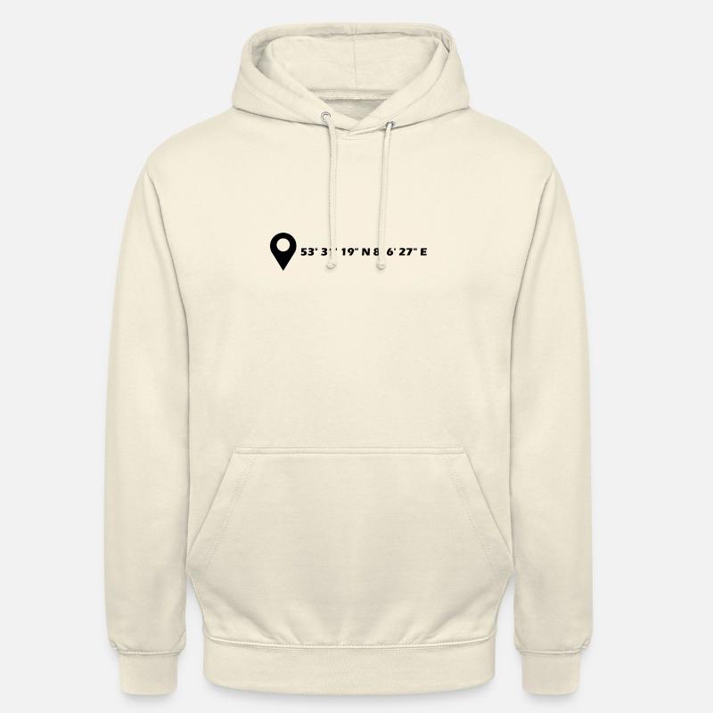 Wilhelmshaven coordinates - Unisex Hoodie - vanilla