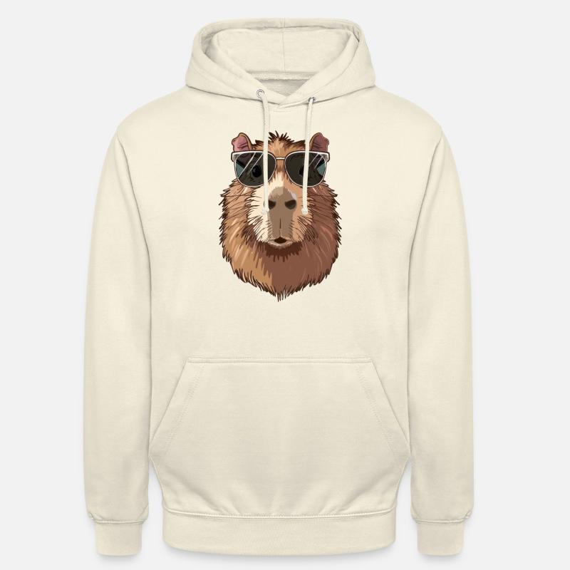 Lunettes de soleil Capybara - Sweat-shirt à capuche unisexe - vanille