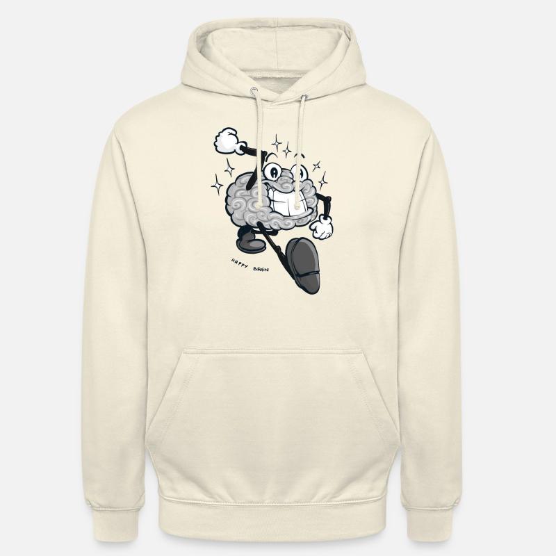 Happy Brain - Graue Version - Unisex Hoodie - Vanille-Milchshake