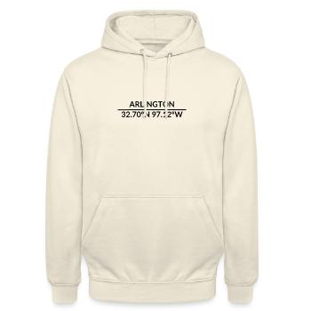 Arlington Texas USA Koordinaten - Unisex Hoodie - Vanille-Milchshake - Vorne - Alina (178cm) & Michal (187cm)