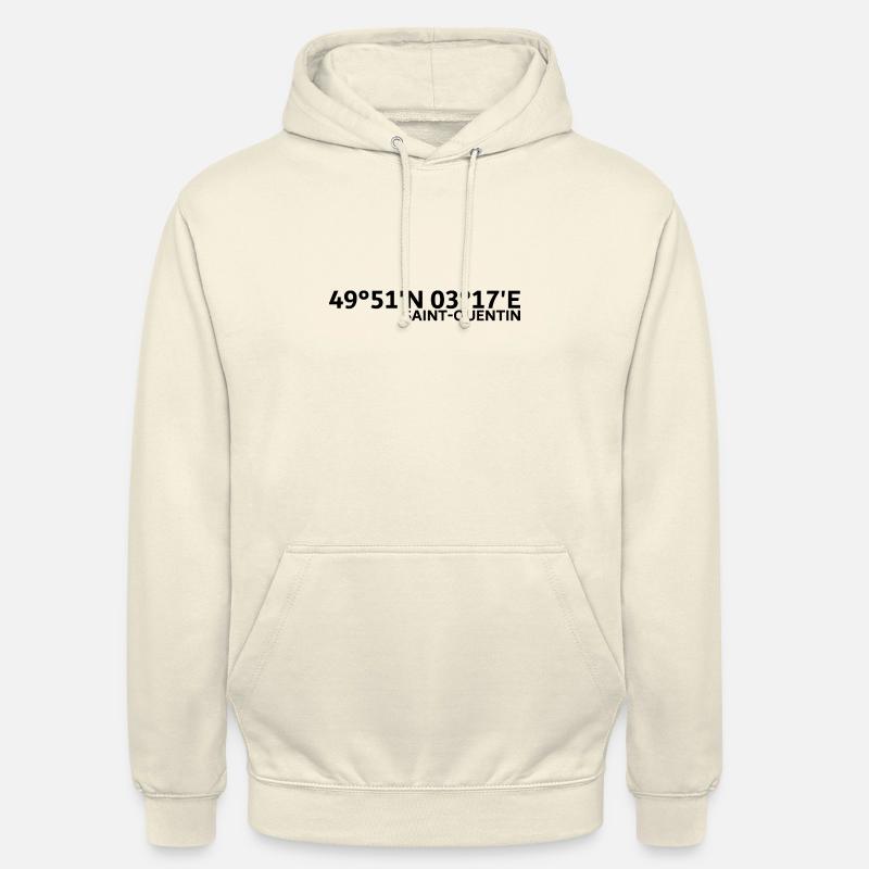 Coordonnées de Saint-Quentin - Sweat-shirt à capuche unisexe - vanille